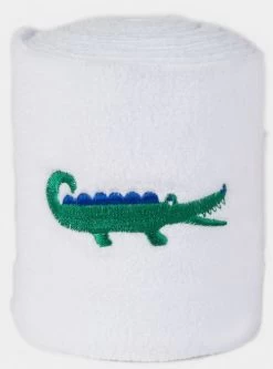 LÉTTIA Collection Blue & Green Alligator Embroidered Polo Wraps