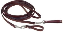 Tory Leather 5/8" Leather Draw Reins With Snaps & Girth Loops